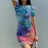 カジュアルドレス2024-セリングハワイアン女性のセクシードレス3D印刷グラフィックミニ夏アウトドアパーティースリムファッション
