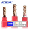 AZZKOR Tungsten Steel Carbide For Steel Milling Cutter 4F Color-Ring Coating CNC Mechanical Round Nose Endmills Tools TGR-HRC55