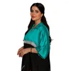 エスニック服ドバイアラビアの夏のファッションプリントコントラストカラー中東のローブドレスビンテージ半袖vネック女性カジュアルドレス