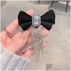 Hårklipp Barrettes Girl Korean Style Clip Rhinestone Vintage Long Tassel Lady Hairwear Accessories Presents Drop Delivery Jewets Hår Dhmzk