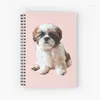 Cartoon Shih Tzu Spiral Notebook 120 Pages Suitable For Girls Women Child Study Office School College Student Birthday Gifts