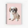 Cartoon Shih Tzu Spiral Notebook 120 pages adapté aux filles de bureau de bureau de bureau d'études collégiales