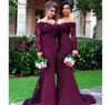 Abiti da damigella d'onore sexy bordeaux Burgundy abiti da cameriera di cristallo sirene per matrimoni più size8402410