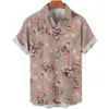 Mäns casual skjortor 2023 Summer Mens Floral Chinese Style Shirt Short Sleeve Hawaiian Shirts For Men Plus Size Snabb torrtoppar Tee Shirt Man Camisa 240409