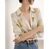 Bloups feminina Roupas Trendy listrada estampa listrada Button Up Shirt Spring Autumn Luxury Designer Business Casual Office Lady