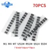 70/100pcs SMD Diodes 1N4007 M7 1N4001 M1 1N4004 M4 SS14 US1M RS1M SS34 Schottky Diode Diodes Установки 1N4148 1N5399 1N5408