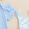 Kleidungssets Baby Girl Summer Outfit fest gerippt