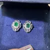 Studörhängen Natural Emerald Luxury Style 4 5 mm 925 Silver Colombian Origin 0.5CT