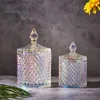 Lebensmittelgläser Kanister Nordic Crystal Sealed Lass Schmuck Storae Flasche Transparent Suar Cans Diamond Candy Jar Baumwolle Tupferbox Lebensmittelbehälter L49