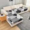Stolskydd motståndskraftig soffa täckning för vardagsrum geometriska svartvitt grå husdjursvinkel l-formad 1 uppsättning