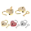 10Styles Nouveaux diamants en coeur Forme vintage ancienne style antique mini archaize clés de clé Lock avec clé