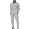 Men's Tracksuits Fall Mens Roupet Set Jacket Jaqueta Casual Zipper Longa Longa Longa Terces de Duas Peças