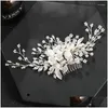 Haarclips Bruidtes Stijl Bruienkam hoofdtooi Flower Handgemaakte panaccessoires Tien druppel levering sieraden haarjewelry dhctw