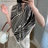 Écharpes écharpe de printemps pour femmes du design de luxe écharpe en soie lissement lisse de châle musulman doux plage 90x90cm240409