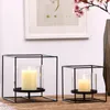 Candle Holders Simple Metal Geometric Fashion Gold Black Creative Candelabra Ornaments Kaarsenhouder Christmas Decoration EC50LL