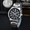 Men's 6-needle Fashionable High-quality Full Function Steel Strip Quartz Calendar Double Lion Brand