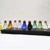 Storage Bottles 10PCS Mini Glass Colored Tiny Spell Jars Potion Bottle Oval Wishing Vials With Corks Stopper Drifting