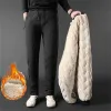 Mense Fleece fodrade Sweatpants Winter Warm Fuzzy Leggings joggers Heavy Duty Active Running Pants Mane Warm Trousers Ropa Hombre