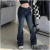 Jeans jeans bagliore bassa cintura pantaloni estetici vintage pantaloni in denim streetwear mom casual corean moda y2k drop drop delivery abbigliamento clo dhexf