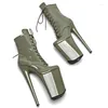 Dance Shoes 23CM/9inches PU Upper Modern Sexy Nightclub Pole High Heel Platform Women's Ankle Boots 138