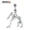 Mistletoe Jewelry 925 Sterling Silver Gymnast Dangle Charm Pendant