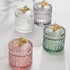 Bouteilles de rangement Boîne à bouteille en verre en verre papillon avec couvercle condiment jarentrance clés storagedesktop ornements