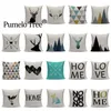 Pillow Animal Love Nordic Cover Black White Geometric House Sofa Seat Minimalist Home Decor Capa De Almofada