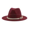 Chapeau de femmes hommes Fedora largeur bord de chameau solide courbe de chaîne blanche Panamas Capes jazz HIP HOP HAT DE MARIAGE PAMELAS Y TOCADOS PARA BODAS