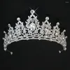 Clips de cabello Barrettes Rhiny Dinestone Luxury Crown Dadandas para mujeres novias tiaras y tocados con elegantes joyas versátiles H3H3 DR OTDGA