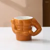 Kubki Kreatywny ceramiczny kubek Picie przybory przenośne filiżanki herbaty do mleka piwo z złotą łyżką rączkę śniadanie