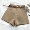 Shorts de femmes occasionnels Aline High Taist Short Femme Chic Bureau Dame avec un pantalon vintage ceinturé pour l'été 240409