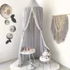 Ins Baby Room decor Mosquito Net Kid bed curtain canopy Round Crib Netting tent baldachin 240cm bedroom girl canopy cot240327