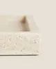 Figurines décoratives personnalisées en gros Wabi-Sabi Style Trvertitine Beege Marble Stone Tray Ornement de salle de bain rectangulaire