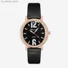 Armbandsur Stylish Simple Women Quartz Luxury Oval With Diamonds Digital Es Casual Black Leather Strap Female Gifts Clock240409