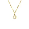 Hänghalsband kvinnor rostfritt stål inlay zirkon charms halsband gyllene lyckliga nummer digitala 0-9 smycken 2024