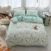 Bedding Sets Simple Life Printing Small Floral Cotton Set Duvet Cover Bed Linen Fitted Sheet Pillowcases Home Textiles
