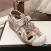 Классические сандалии блестящие бриллианты Lady Summer Women Unisex Sandals thlownestone Подличная кожа сексуальная удобная обувь TPU