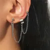 Hölzer Ohrringe Modeketten -Zapfen Anhänger für Frauen Mädchen Punk Hip Hop Geometrische Reize Ohrhörer Schmuckparty Geschenke 1 Stück