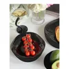 Ciotole Tavoli Set di torsione Piatto insalata Black Piano nero Irregolare Cereali Fruit Ceramica Pasta Ceramica DEIRO