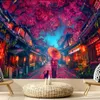 Tapissries Mushroom Moon Tapestry Decorative Mountains Wall Cloth Home Living Room Simple Art Hanging Boho Eesthetic