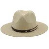 5860 cm Panama Hat Summer Leisure Sun Hats For Women Men Beach Straw Fashion UV Protection Rese Caps Chapeu Feminino240409