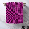 Toalla rosa geométrica de 40x70 cm tela de lavado de la cara con estampados brillantes adecuados para un regalo de vacaciones al aire libre