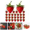 Feestdecoratie 40 pc's gesimuleerde aardbei -voedselspeelgoed Aardbeien Aardbeien Model Mini Fruit Ornament Artificial Miniature Things