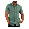 Chemises décontractées masculines 2024 MENSE MASSE CHEMTRE CHET-MANDE COUPE SUMME All-Match Couleur Solide Business Casual Loose Personality Simple Button Shirt 2449