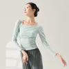 Portez du ballet de danse de ballet pour femmes coton blouse élégant adulte classical long / court entraînement à manches