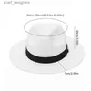 Cappelli a bordo larghi cappelli a secchio Gemvie 2022 Cappello di carta largo con paglia larga di moda per donna cappello da sole Panama cappello da sole Panama Cappelli estivi per donne Y240409