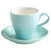 Xícaras pires de 280 ml de café com leite de leite americano xícara de café e pires porcelana de porcelana de porcelana