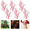 装飾的な花6 PCSシミュレートされた小枝偽の植物家庭用装飾の茎と枝の枝花瓶のセンターピースプラスチック人工