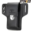 Stonego Luxury Leather Mobiltelefon Loop Holster Case Mens Belt Midjeväska Telefonfodral Telefonplånbok för Samsung för iPhone