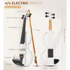 Vangoa Electric Violin 4/4 Ensemble de violon silencieux pleine grandeur pour les débutants, les adultes et les adolescents - violon électronique électronique en métal à érable solide avec accessoires d'ébène blancs